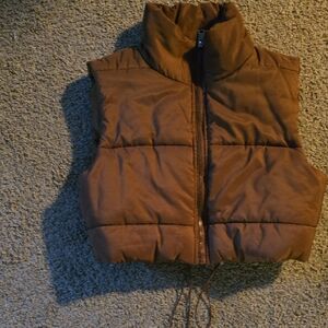 SHEIN Brown Puffer Vest